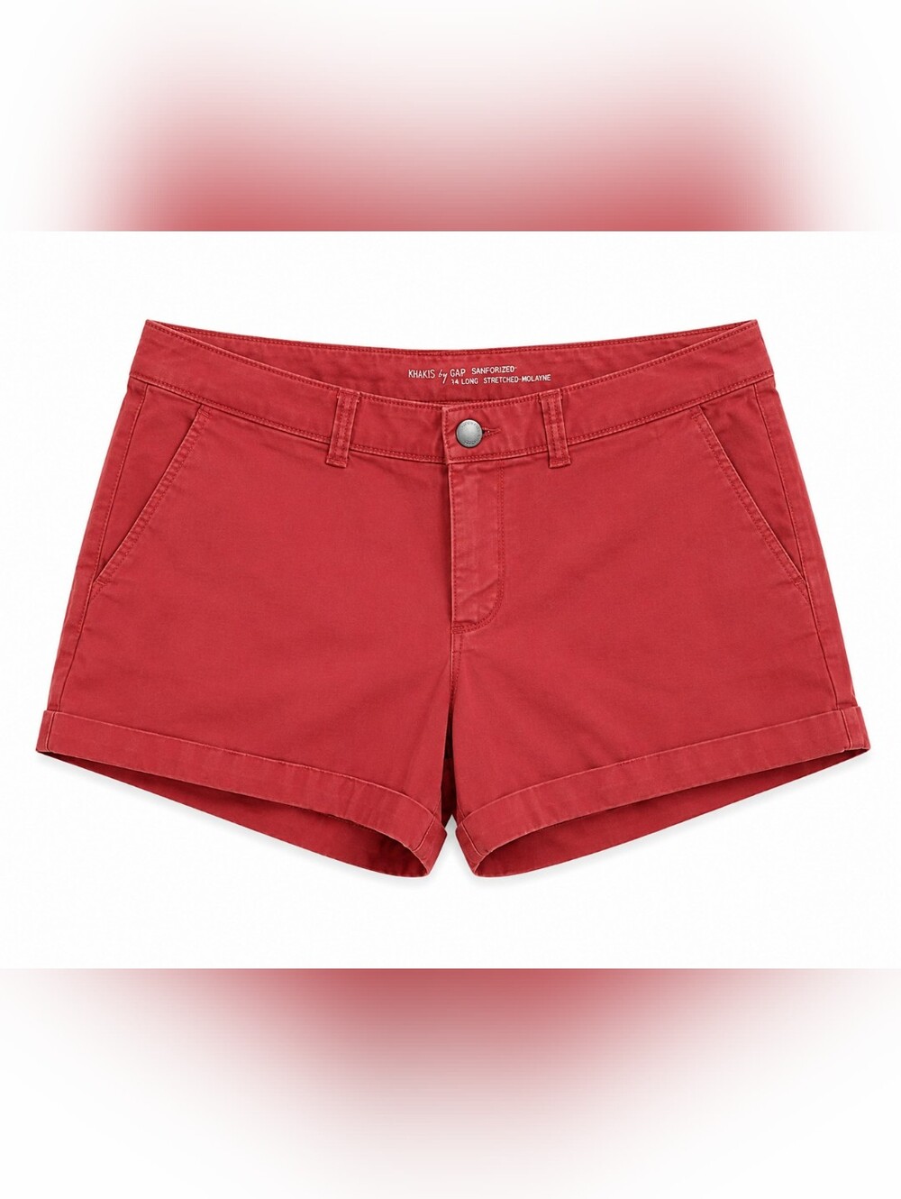 GAP Women's Rust Red Roll-Hem Jean Shorts Sz 18